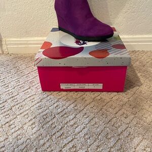 Elegant Purple Wedge Boots